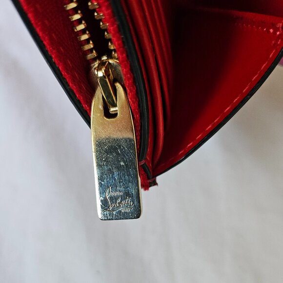 Louboutin Pink spiked leather wallet wristlet clutch - Picture 11 of 16